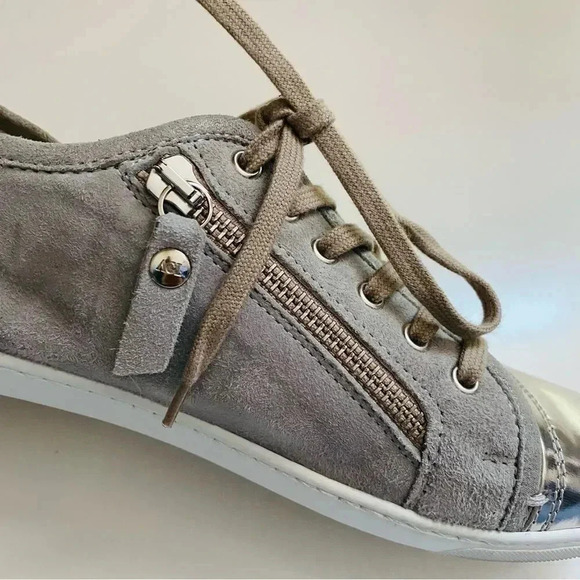 AGL Attilio Giusti Metallic Cap Toe Suede Sneakers - Picture 9 of 11